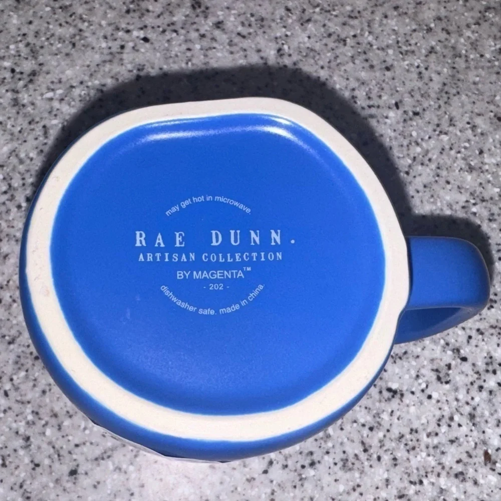 Brand New RAE DUNN Blue White LOVE YOU A LATKE Mug - Picture 3 of 4